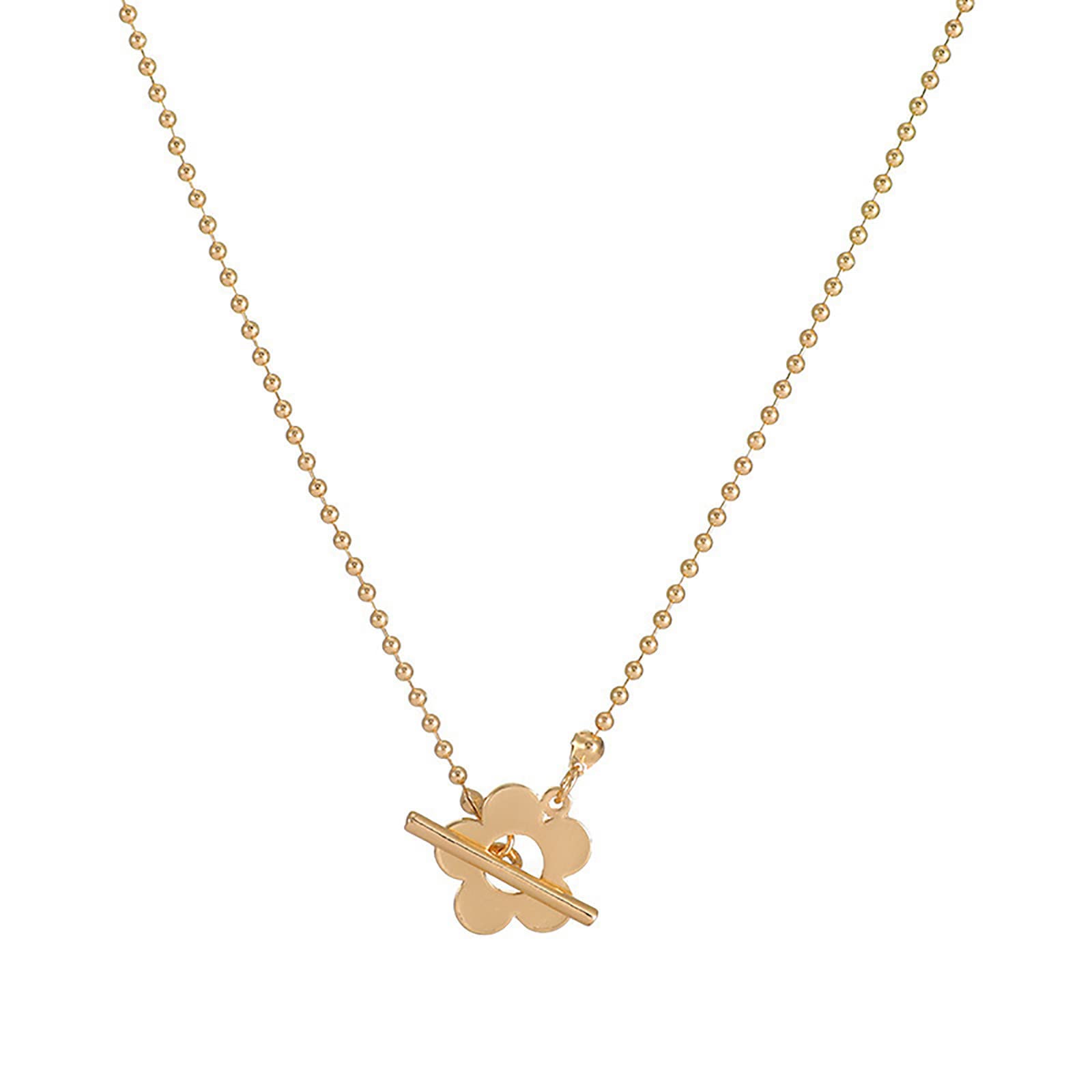NSQFKALL 2022 Floral Pendant Necklace for Women - Elegant Rose Gold Flower Jewelry Gift for Mom, Wife, Girlfriend | Perfect for Birthday, Anniversary, Valentine's Day & Special Occasions