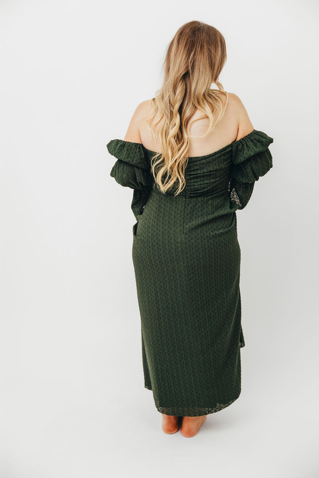 Corrine Women's Maxi Dress with Pockets - Flowy Long Summer Dress in Hunter Green for Beach, Vacation & Casual Wear