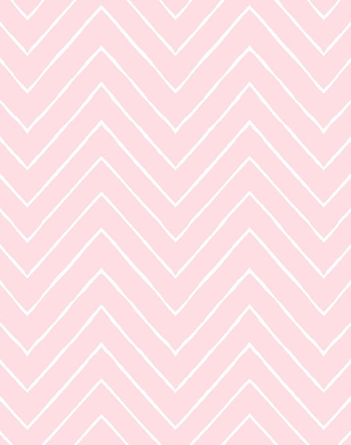 Frances Chevron Pink Wallpaper by Wallshoppe - Modern Geometric Peel & Stick Wallpaper for Bedroom, Nursery, or Home Office Decor