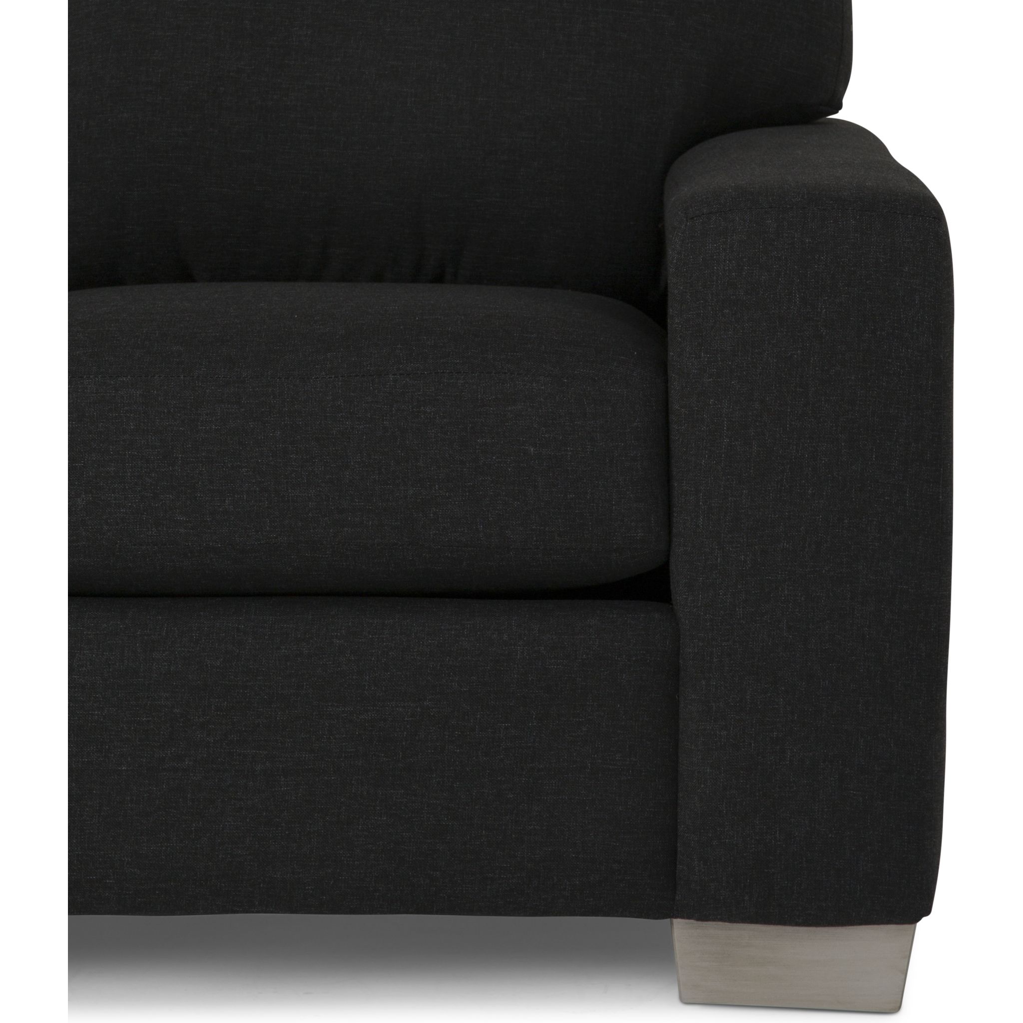 Alessandra Loveseat Sofa - Modern Lecco Ebony & Games Taupe Fabric - Perfect for Living Room, Lounge & Home Theater Seating