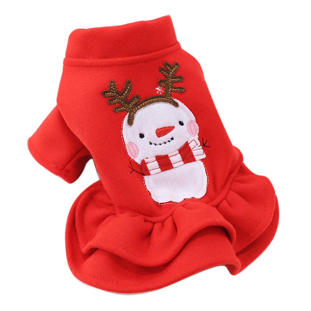 hionre Cute Christmas Princess Dress for Dogs - Warm Winter Snowman Antlers Pet Costume for Xmas & Masquerade Parties | Perfect for Holiday Photos & Festive Gatherings
