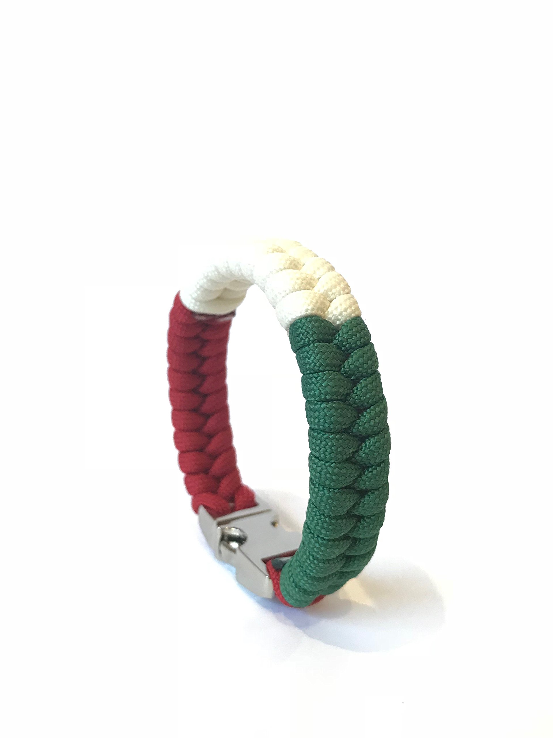 Men's & Women's Italy Flag Paracord Survival Bracelet - Adjustable 7.0