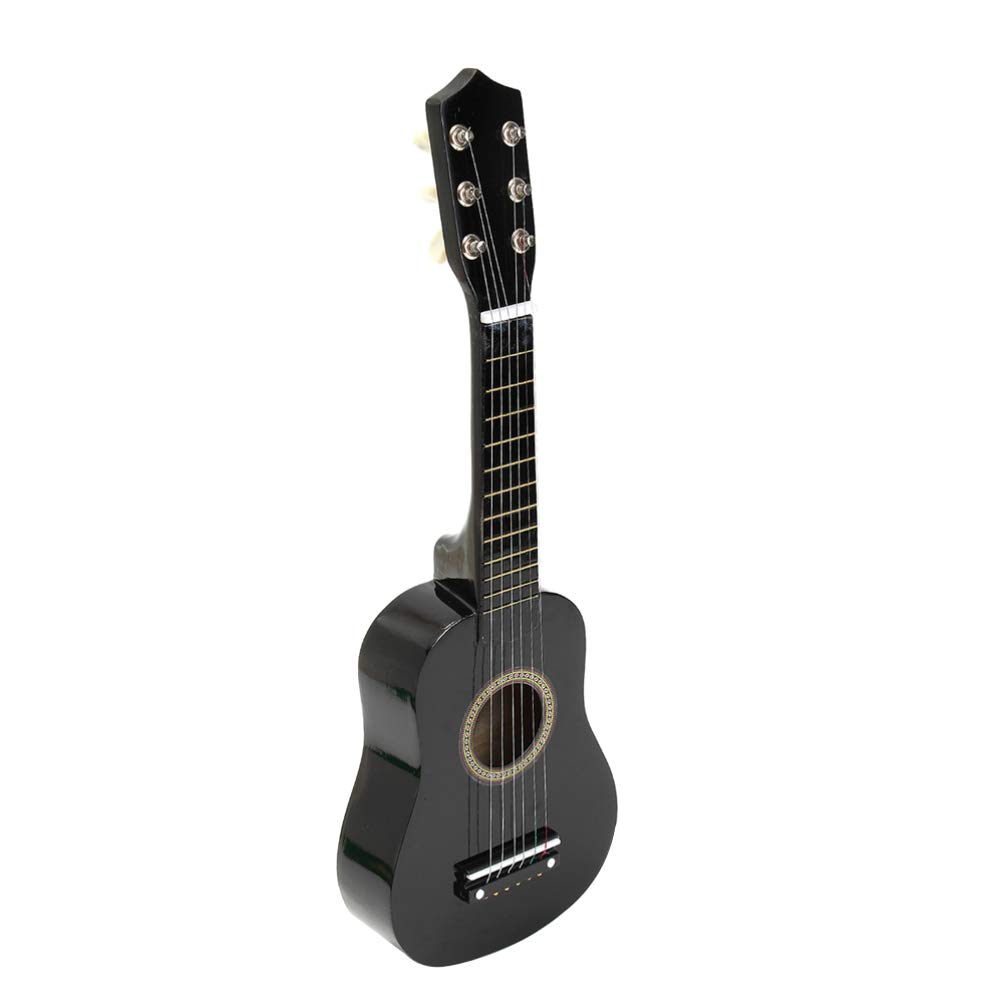 **Kisangel 21 Inch Wooden Acoustic Guitar for Kids - 6 String Folk Guitar Vintage Style, Beginner Musical Instrument & Developmental Toy (Black) - Perfect for Learning, Gifts, and Home Play**