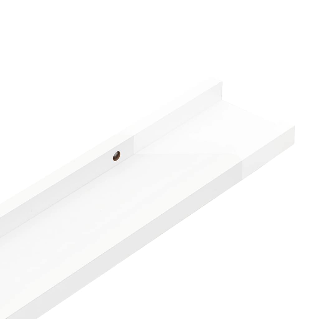 FAMIROSA 4-Pack Wall Shelves - High Gloss White Floating Shelves 15.7x3.5x1.2 Inches - 4 lbs Weight Capacity - Perfect for Bathroom, Kitchen, Bedroom & Living Room Storage & Decor