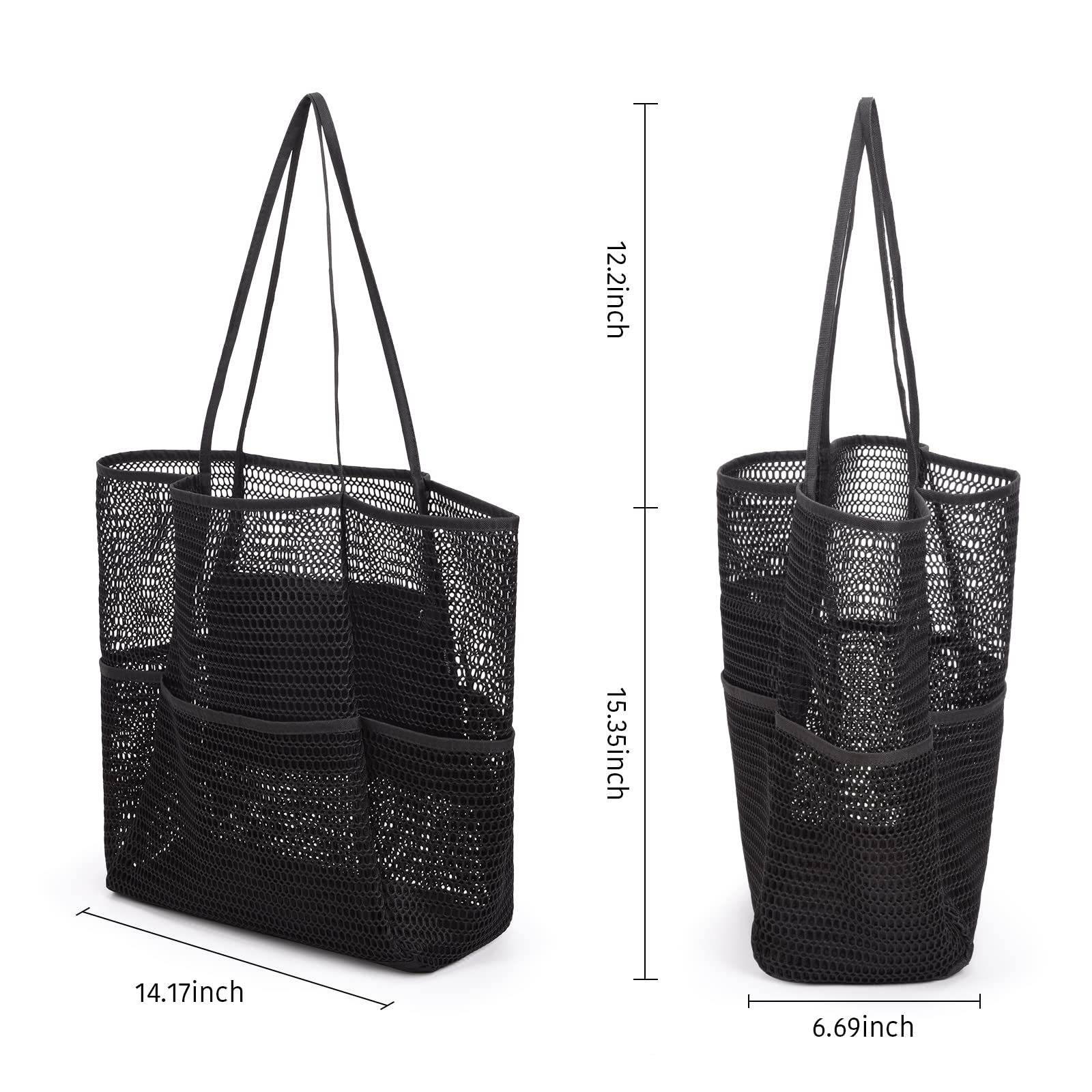 Stylish Mesh Beach Tote Bag for Women - Large Waterproof Travel & Pool Essentials Bag - Perfect for Vacation, Cruise, Family Outings & Summer Getaways