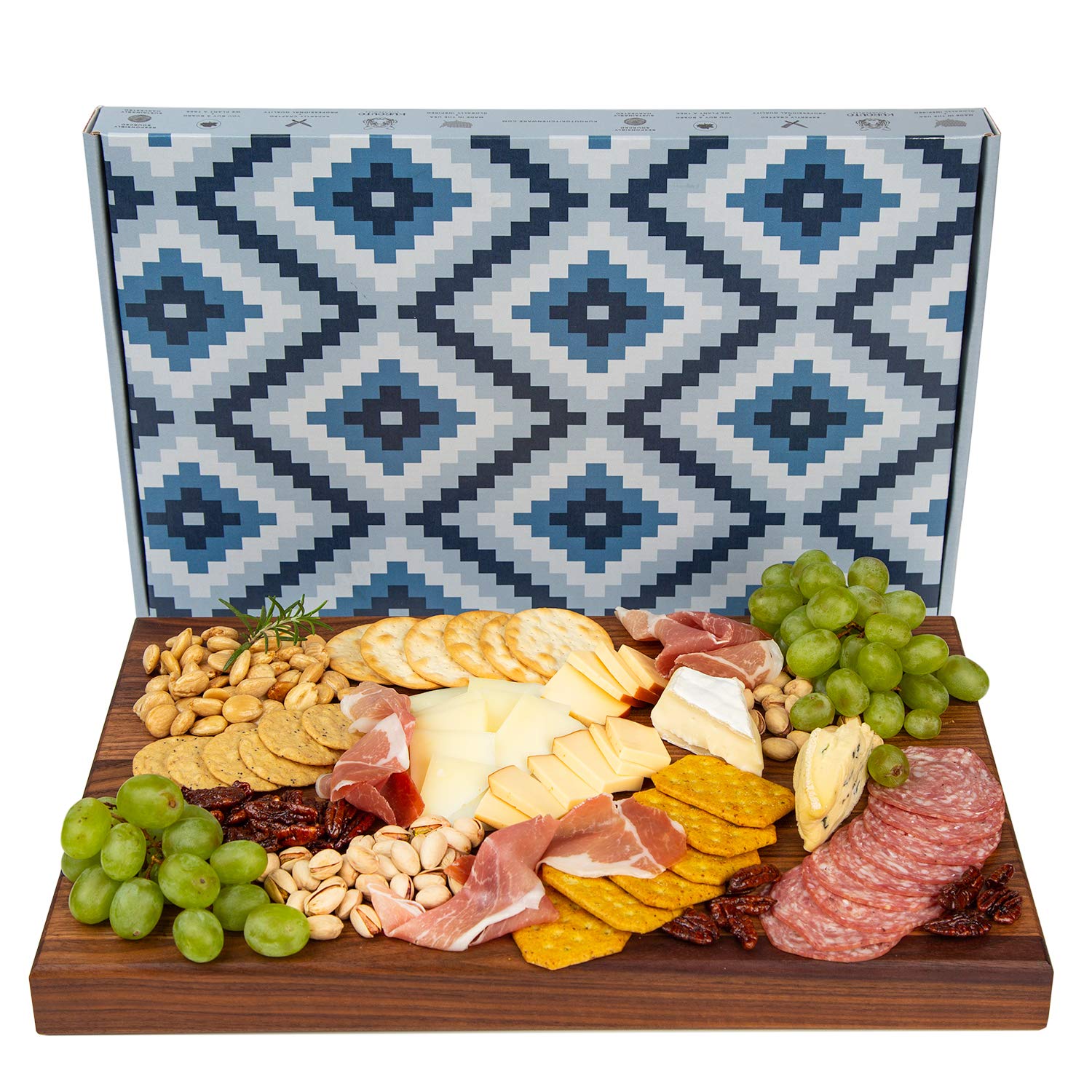Premium Walnut Butcher Block Cutting Board - Reversible Wooden Charcuterie Board with Juice Groove - Handcrafted in USA - 17