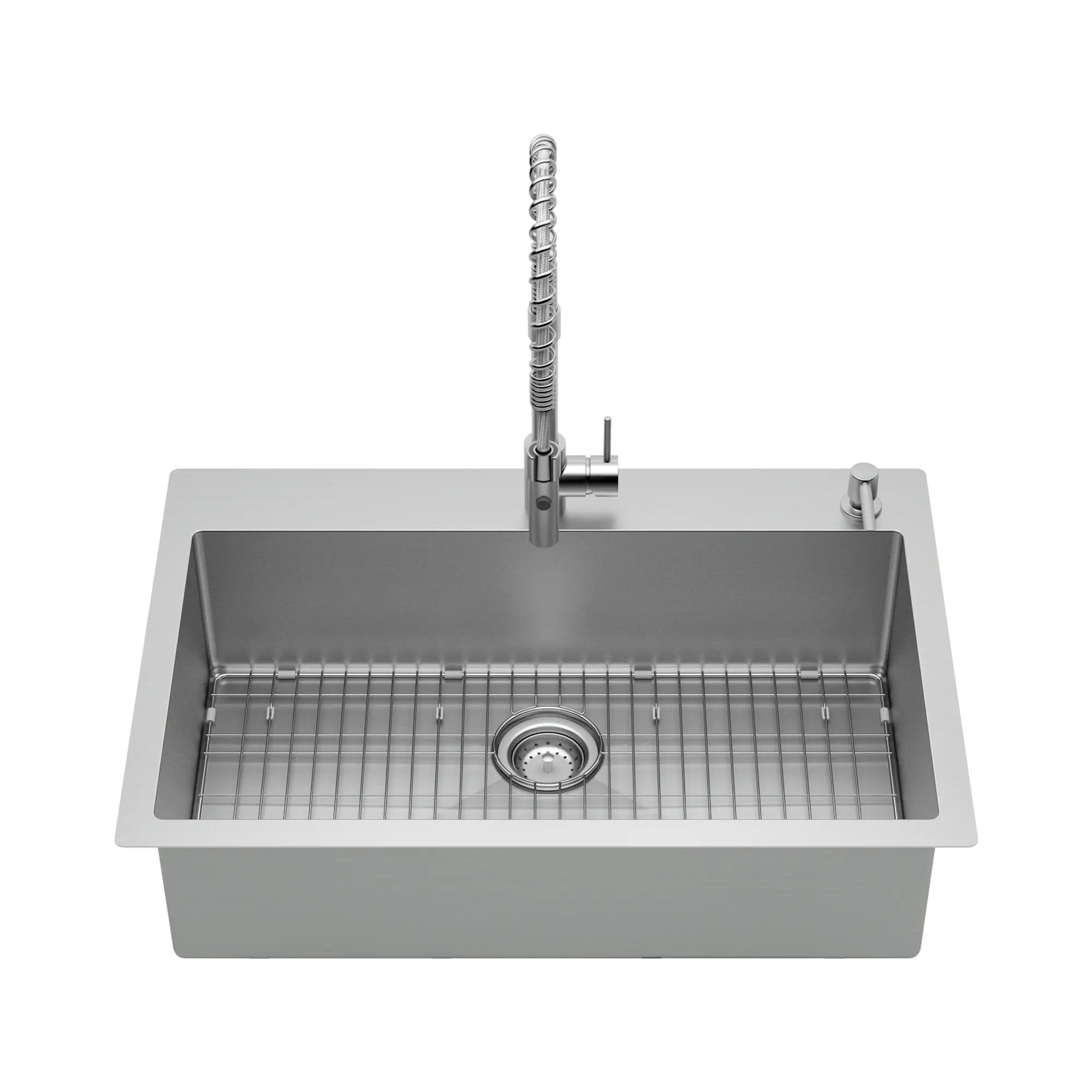 Culver® 33 x 22 Inch Stainless Steel Kitchen Sink with Semi Pro Faucet - Heavy Duty Commercial Grade for Restaurants & Home Kitchens