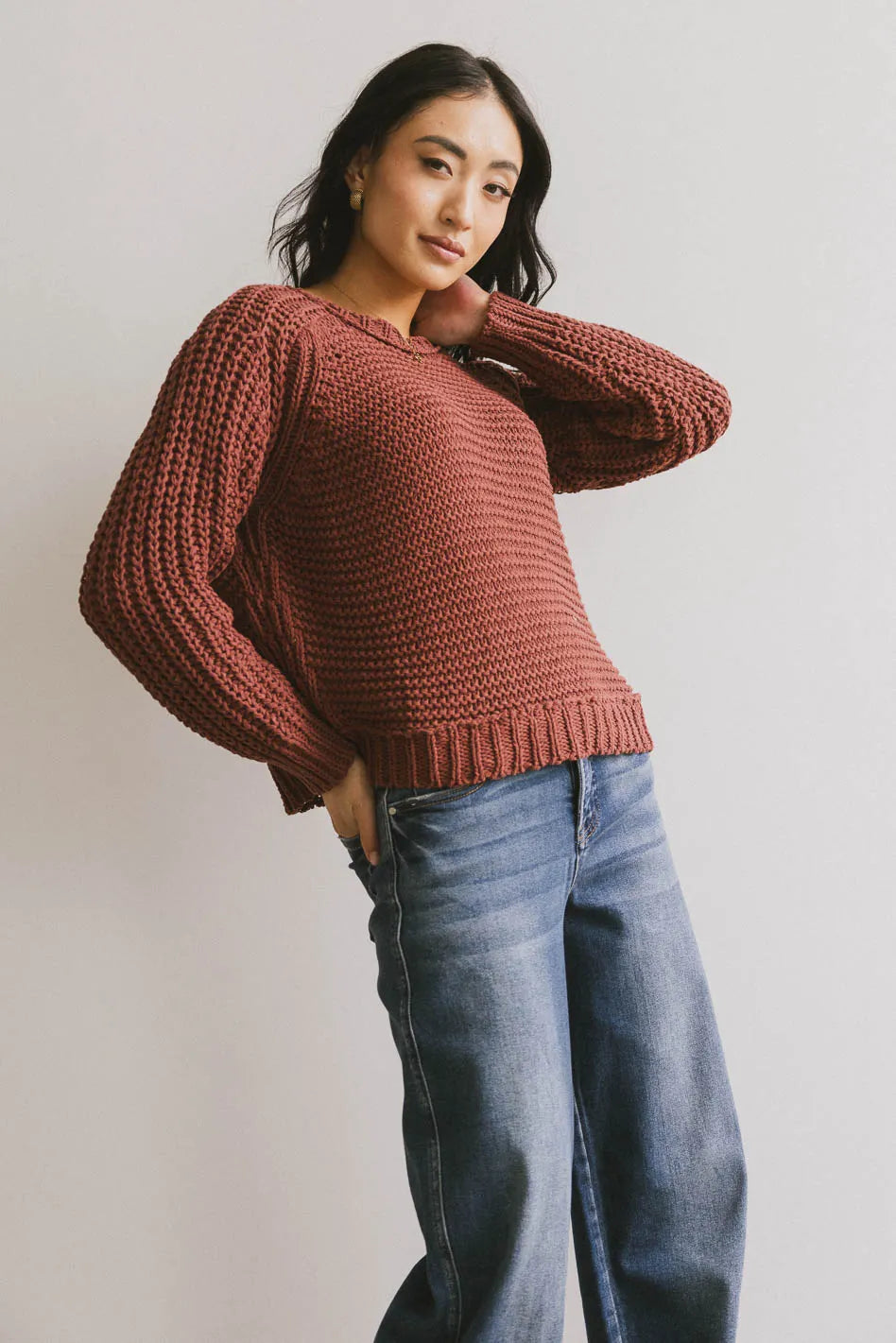 Juniper Textured Sweater in Berry - Cozy Knit Pullover for Women | Fall Winter Fashion | Perfect for Office, Date Night & Casual Outings