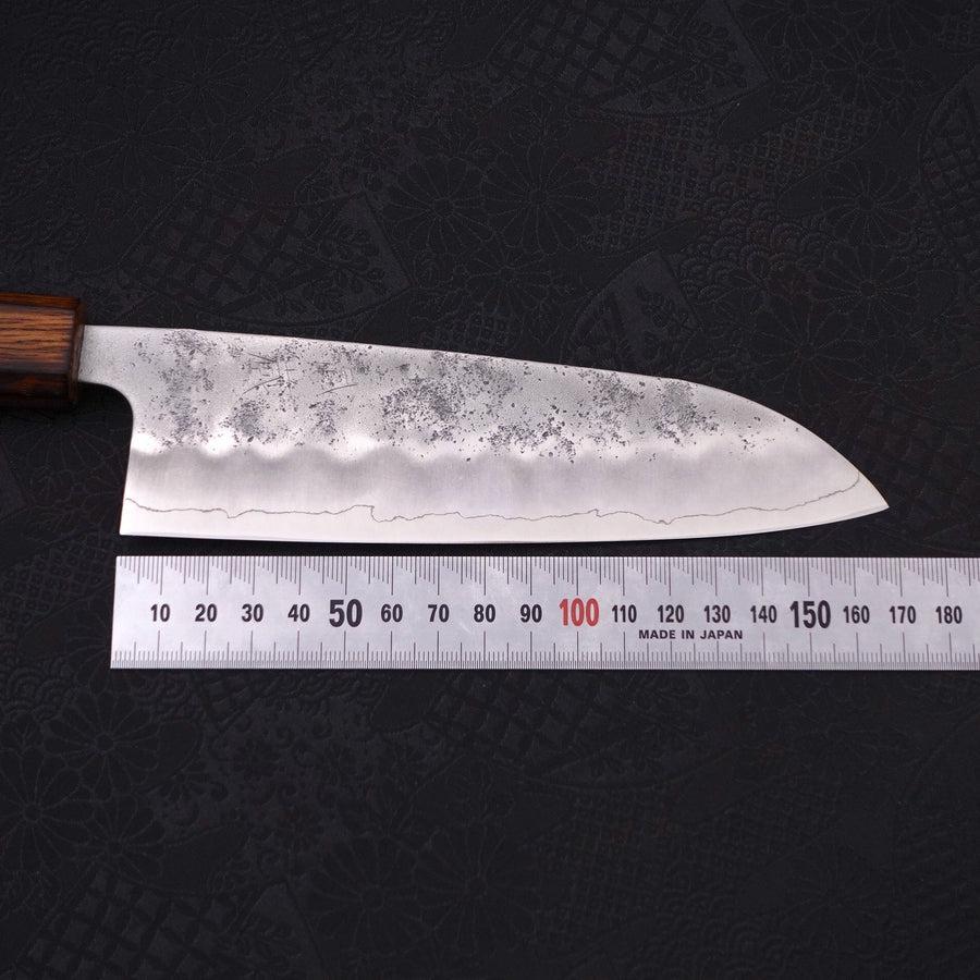 Premium Santoku Knife 165mm - Japanese Silver Steel Blade with Nashiji Finish & Sumi Urushi Handle - Perfect for Sushi, Vegetables & Precision Kitchen Tasks
