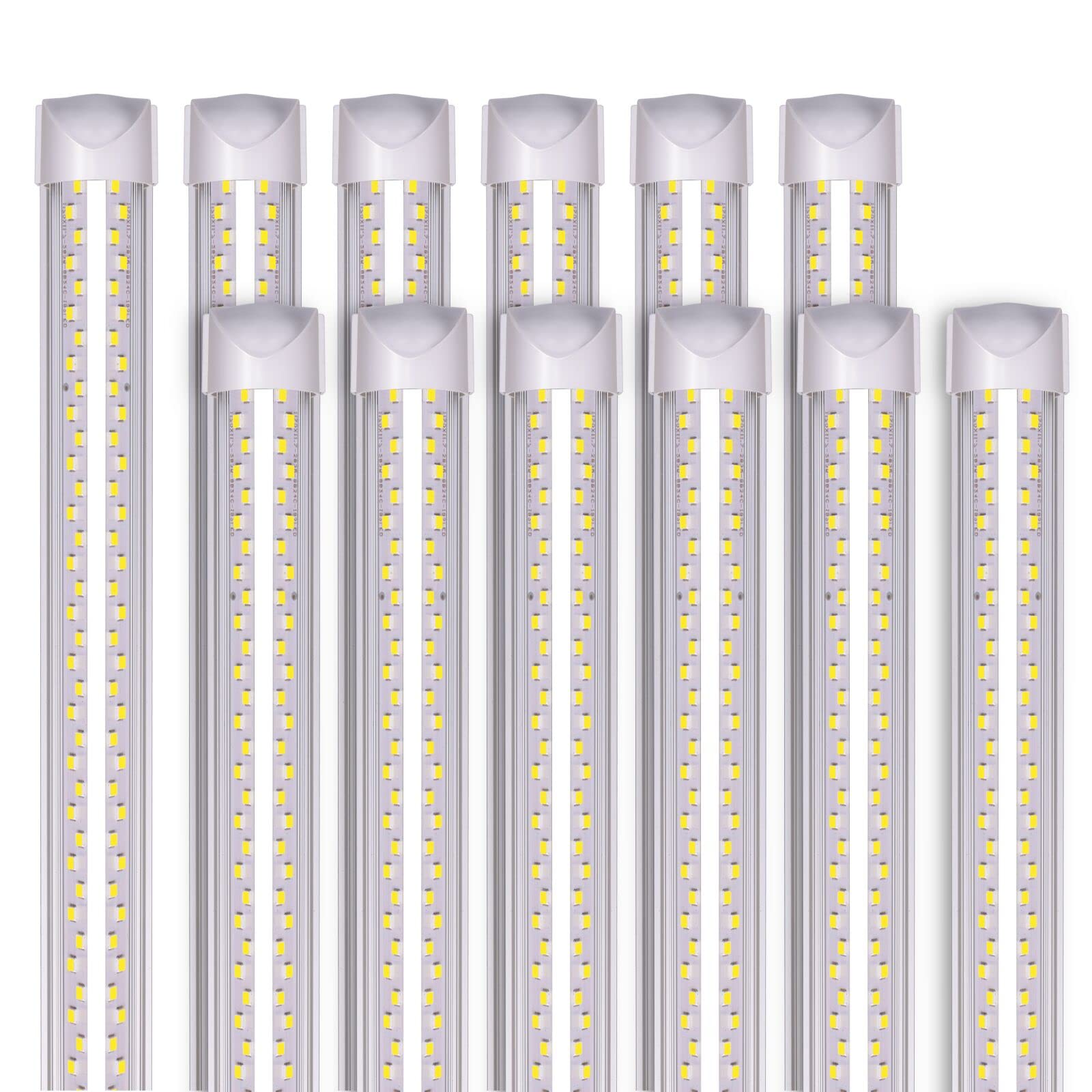 8ft LED Shop Light Fixture - 100W 15000LM 5000K 12 Pack, V-Shape Linkable LED Strip Lights for Garage, Warehouse & Workshop - Ultra Bright 96