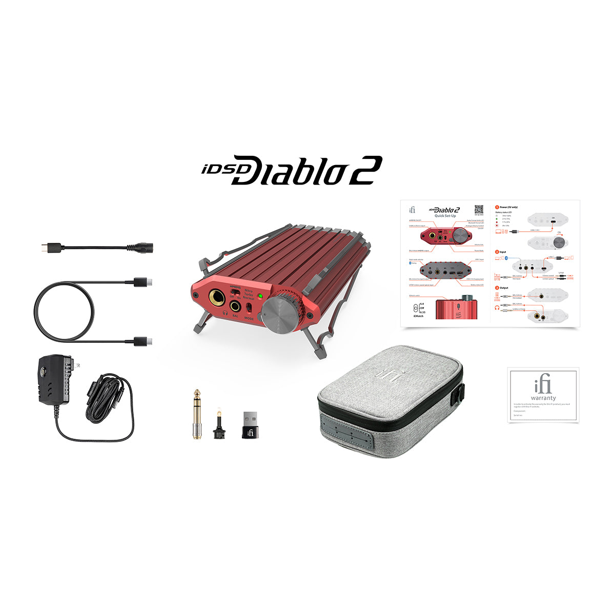iFi iDSD Diablo 2 Portable DAC Headphone Amplifier - High-Resolution Audio for Travel, Home & Studio Use