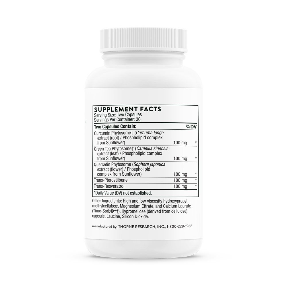 Thorne PolyResveratrol SR (SB300) - Premium Slow-Release Antioxidant Supplement for Heart & Brain Health - Supports Cellular Longevity & Healthy Aging - Ideal for Active Adults & Wellness Enthusiasts