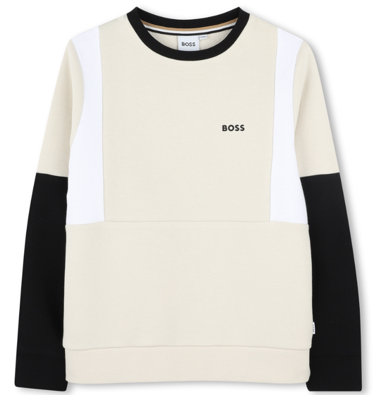 HUGO BOSS Men's Colorblock Sweatshirt | Casual Pullover Hoodie | Slim Fit Cotton Blend | Streetwear & Lounge Wear for Everyday Comfort
