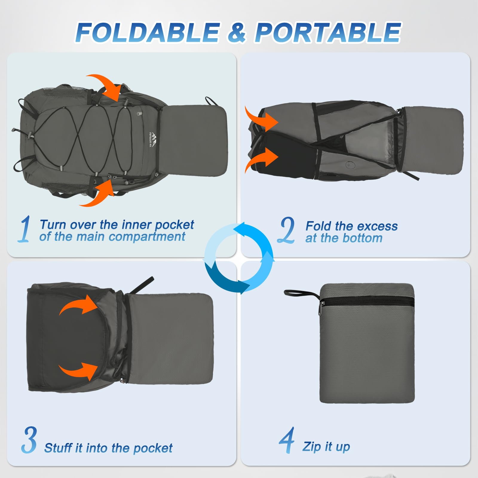 40L Lightweight Hiking Backpack - Waterproof Travel Daypack for Camping & Outdoor Adventures