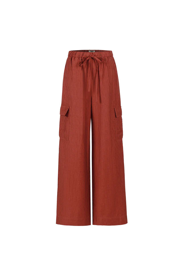 Loreen Women's Cargo Pants - Rust Brown Tactical Work Pants with Multiple Pockets | Outdoor Hiking, Travel & Casual Wear