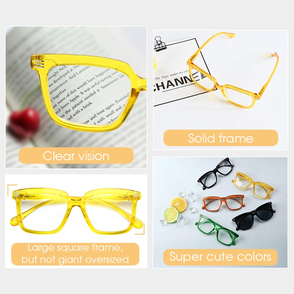 Eyekepper Square Reading Glasses for Women - Large Frame Readers with Blue Light Blocking - Perfect for Computer Work, Reading & Office Use