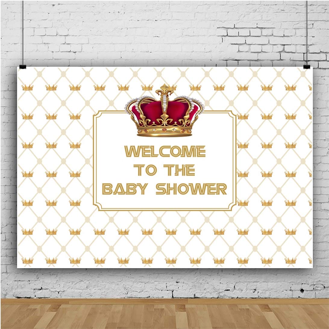 Baocicco 5x3ft Baby Shower Backdrop - Golden Crown Tiara Photography Background for Newborn Portrait Studio, Welcome Party Decor | Perfect for Baby Showers, Gender Reveals & Newborn Photo Props