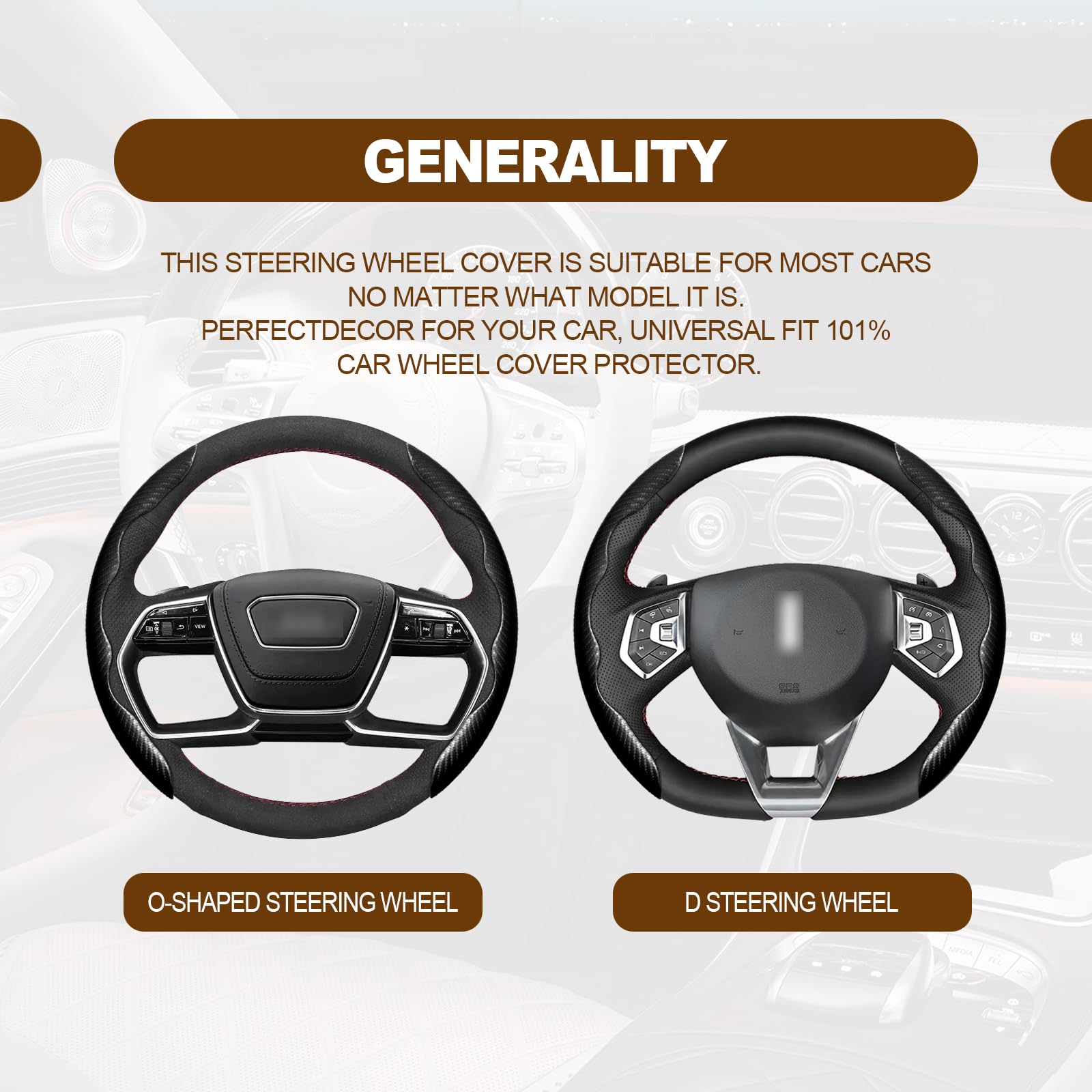Carbon Fiber Anti-Slip Steering Wheel Cover with Butterfly Design - Black | Premium Car Interior Accessories for Enhanced Grip & Style | Perfect for Daily Commute & Road Trips