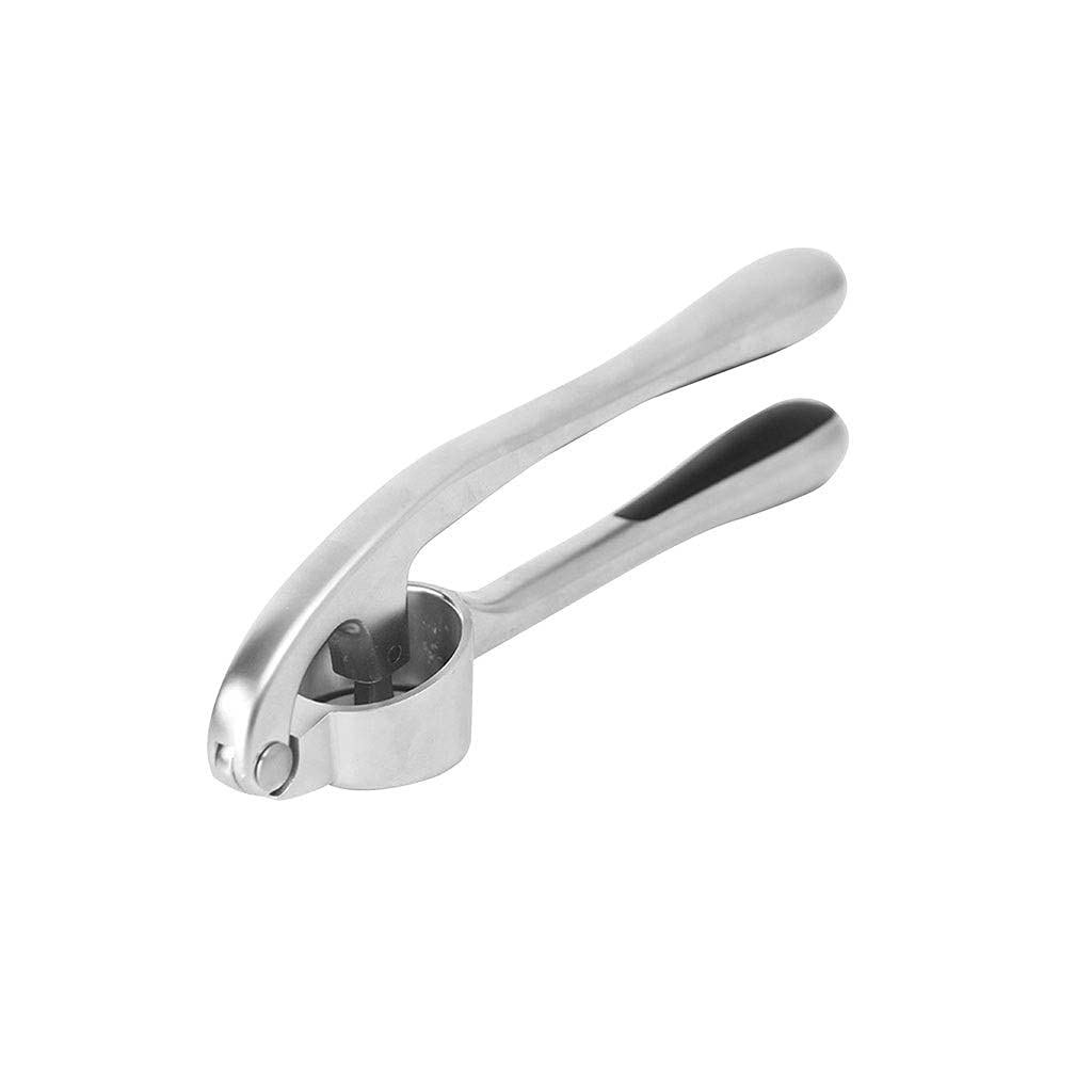 Stainless Steel Garlic Press - Manual Garlic Crusher & Squeezer Tool for Kitchen - Durable Fruit & Vegetable Cooking Accessory for Chopping, Mincing - Perfect for Home Cooking, Restaurants, Meal Prep