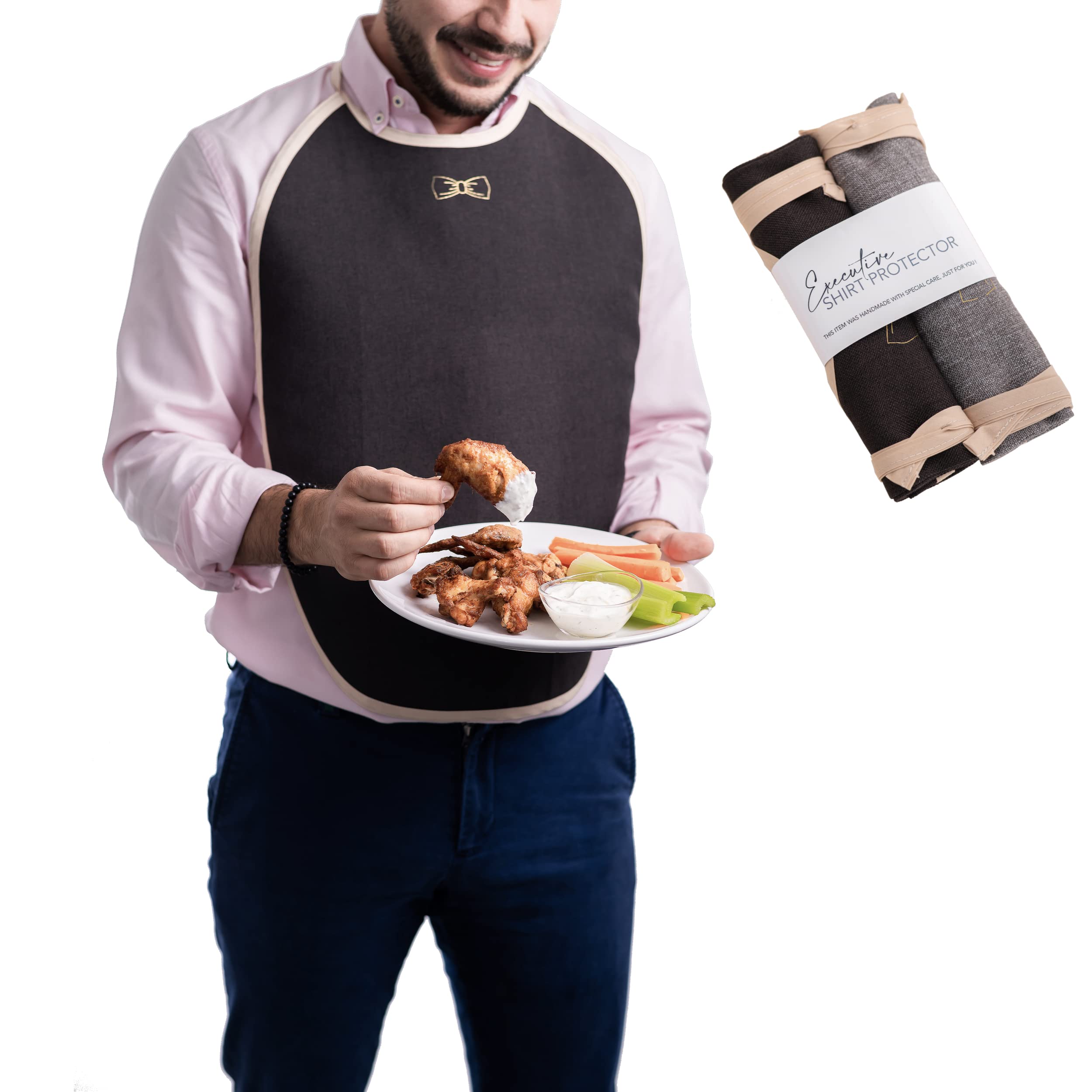 Premium Executive Shirt Protector for Adults - Elegant & Professional Bib for Men & Women - Stain-Resistant Clothing Protector for Business Meals, Dining & Formal Events
