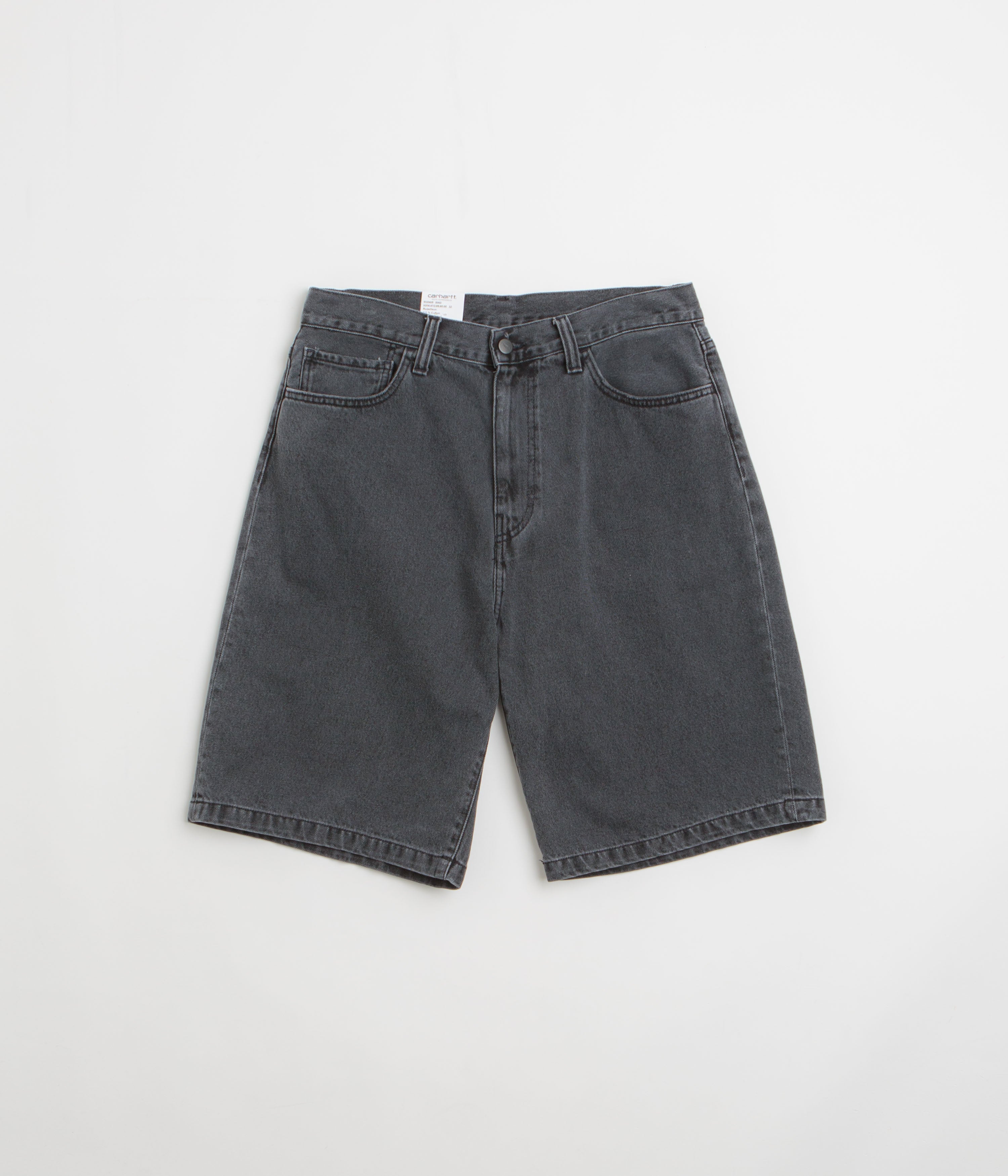 Carhartt Landon Shorts for Men - Heavy Stone Wash Black Cargo Work Shorts | Durable & Comfortable for Outdoor Work, Hiking, and Casual Wear