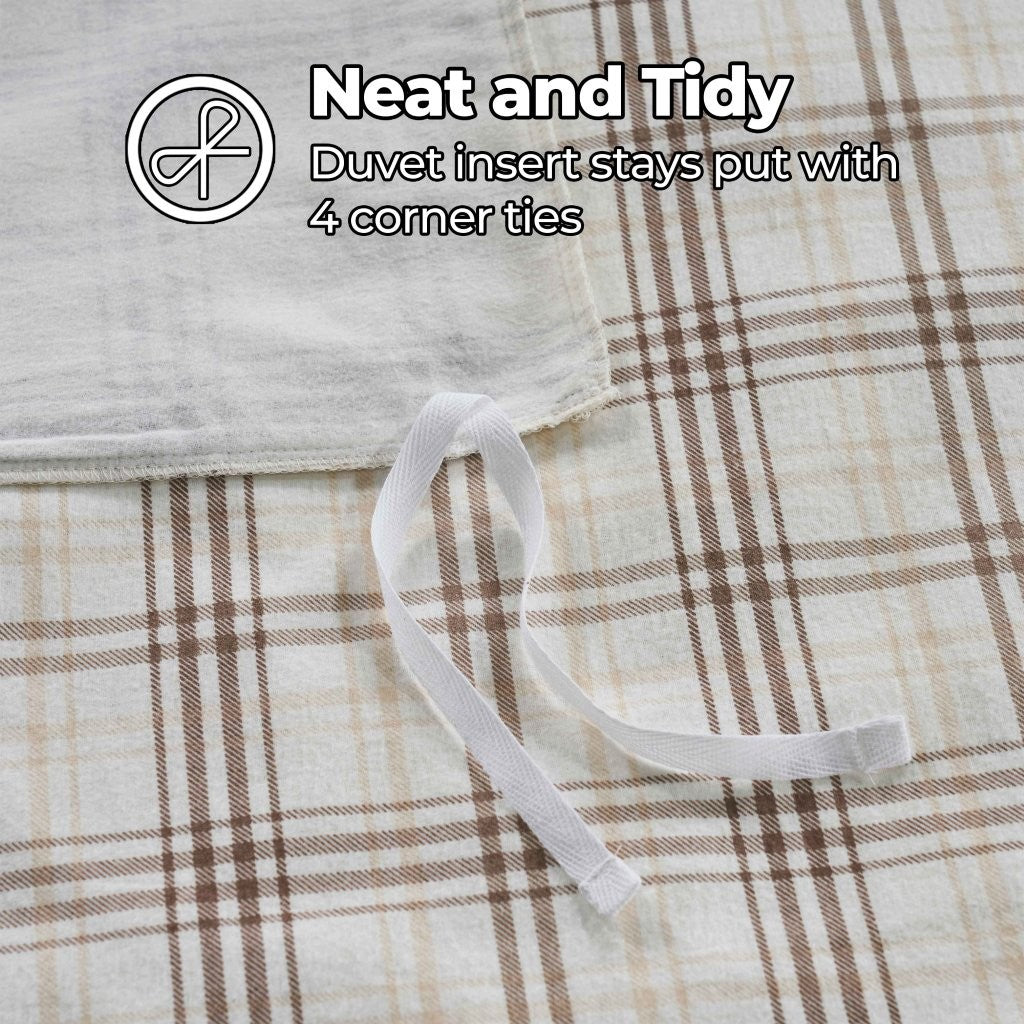 Soft Plaid Flannel Cotton Duvet Cover Set - Classic Farmhouse Style for Cozy Bedroom Decor | Perfect for Winter, Guest Rooms & Rustic Home Styling