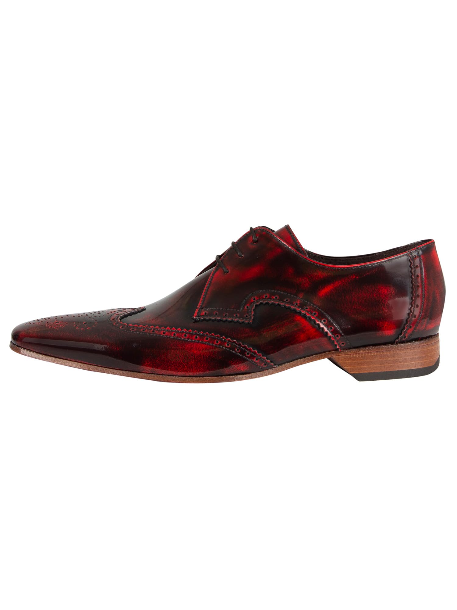 Premium Men's Red Polished Leather Dress Shoes - Elegant Formal & Business Attire for Weddings, Office & Special Occasions