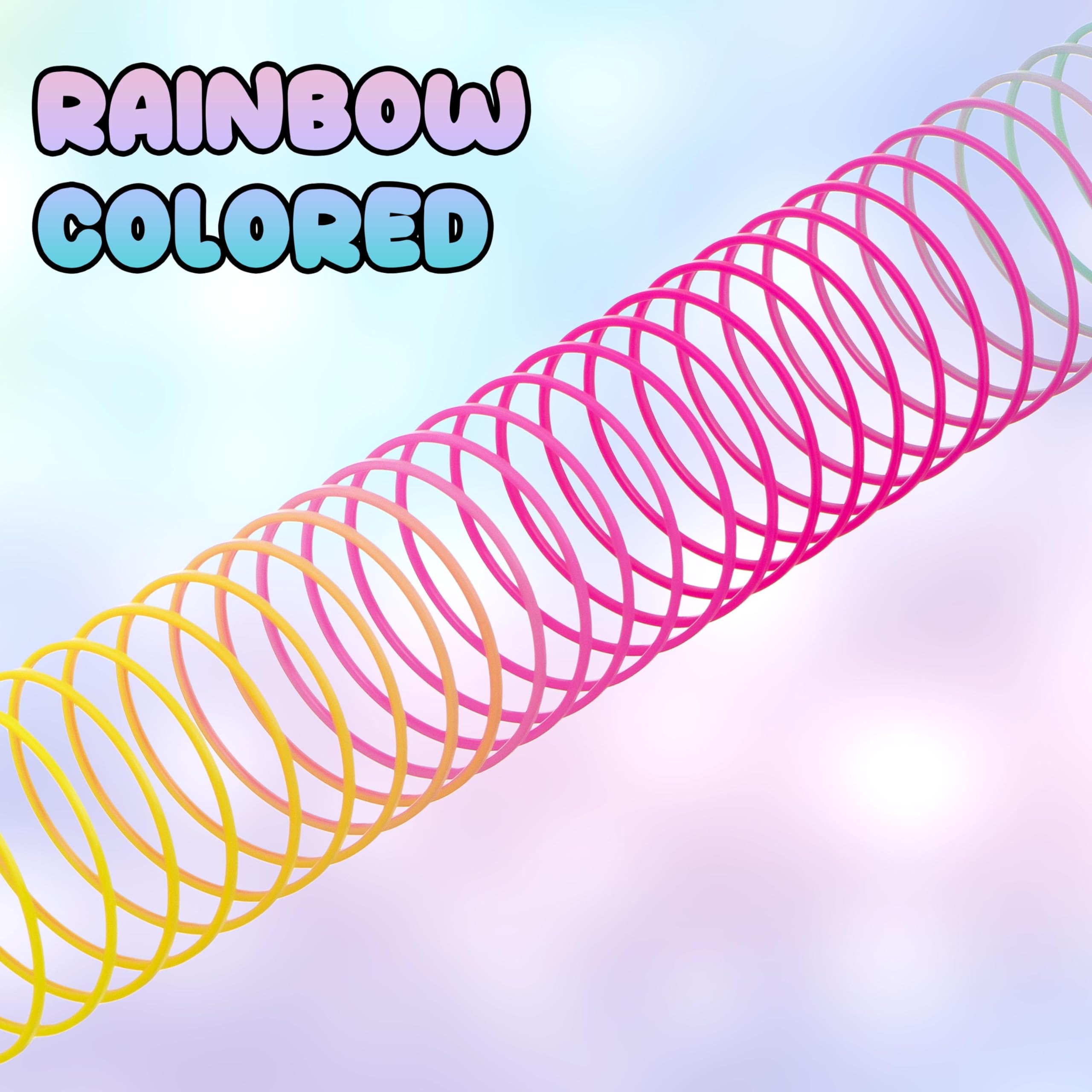 Expressions 6-Piece Silly Springs Collection - Bulk Rainbow Coil Spring Pack, Colorful Stretchy Spring Toys for Kids, Toddlers & All Ages | Fun Sensory Fidget Toys for Stress Relief, Classroom Rewards & 90s Nostalgia Play