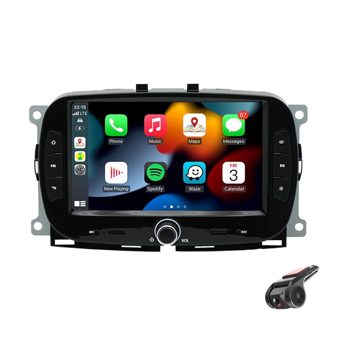 BOOMBOOST 7 Inch Android 11 Car Stereo for Fiat 500 2016-2019 - Wireless CarPlay & Android Auto, 2 Din Touch Screen Radio with Bluetooth, FM, WiFi, GPS, Mirror Link & DVR | Perfect for Hands-Free Driving & Navigation