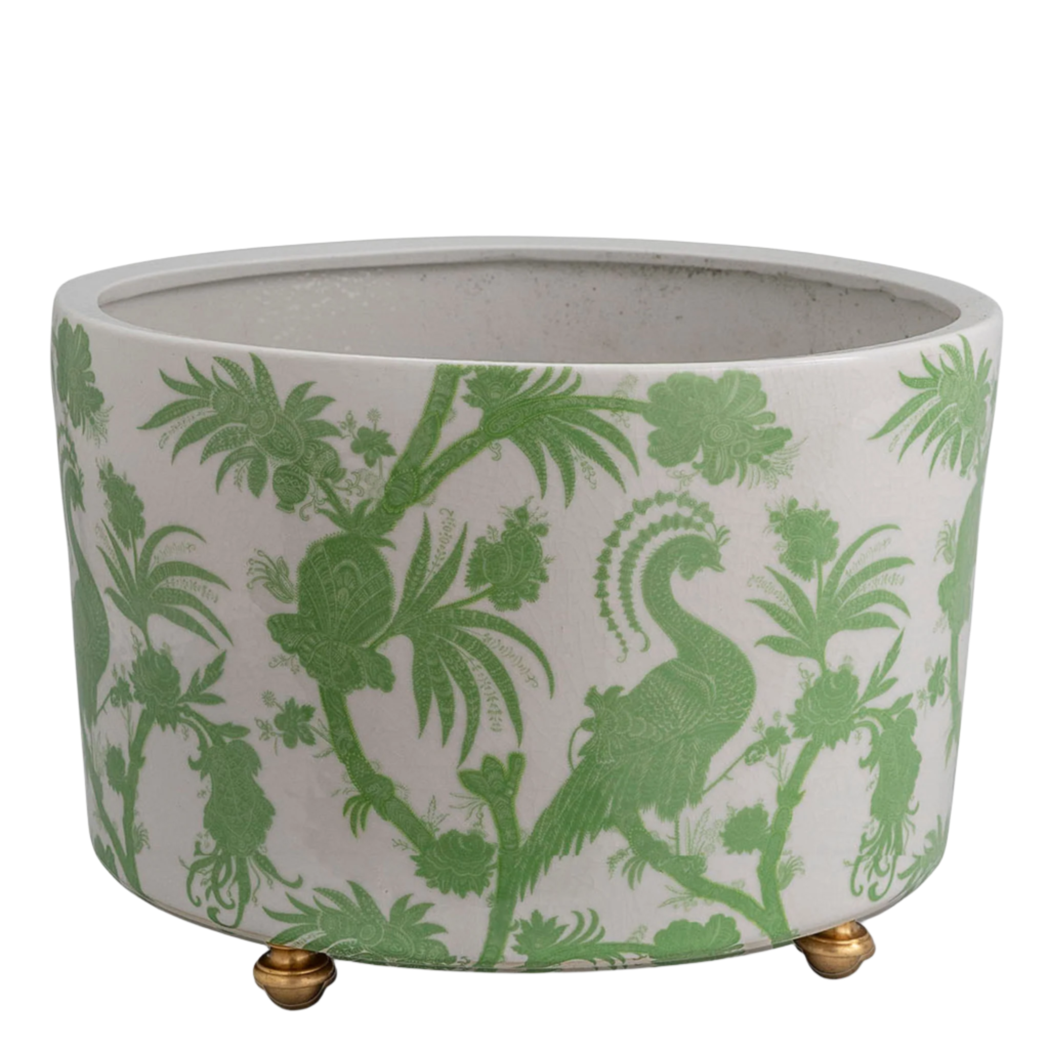 Handcrafted Balinese Peacock Green Ceramic Basin - Elegant Bathroom or Garden Decor for Home & Outdoor Use