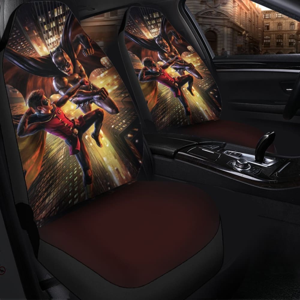 Batman vs Robin Car Seat Covers - Universal Fit for Cars, SUVs & Trucks - Premium Neoprene Protection - Perfect for Superhero Fans & Comic Book Lovers - Great for Road Trips, Daily Commutes & Car Enthusiasts