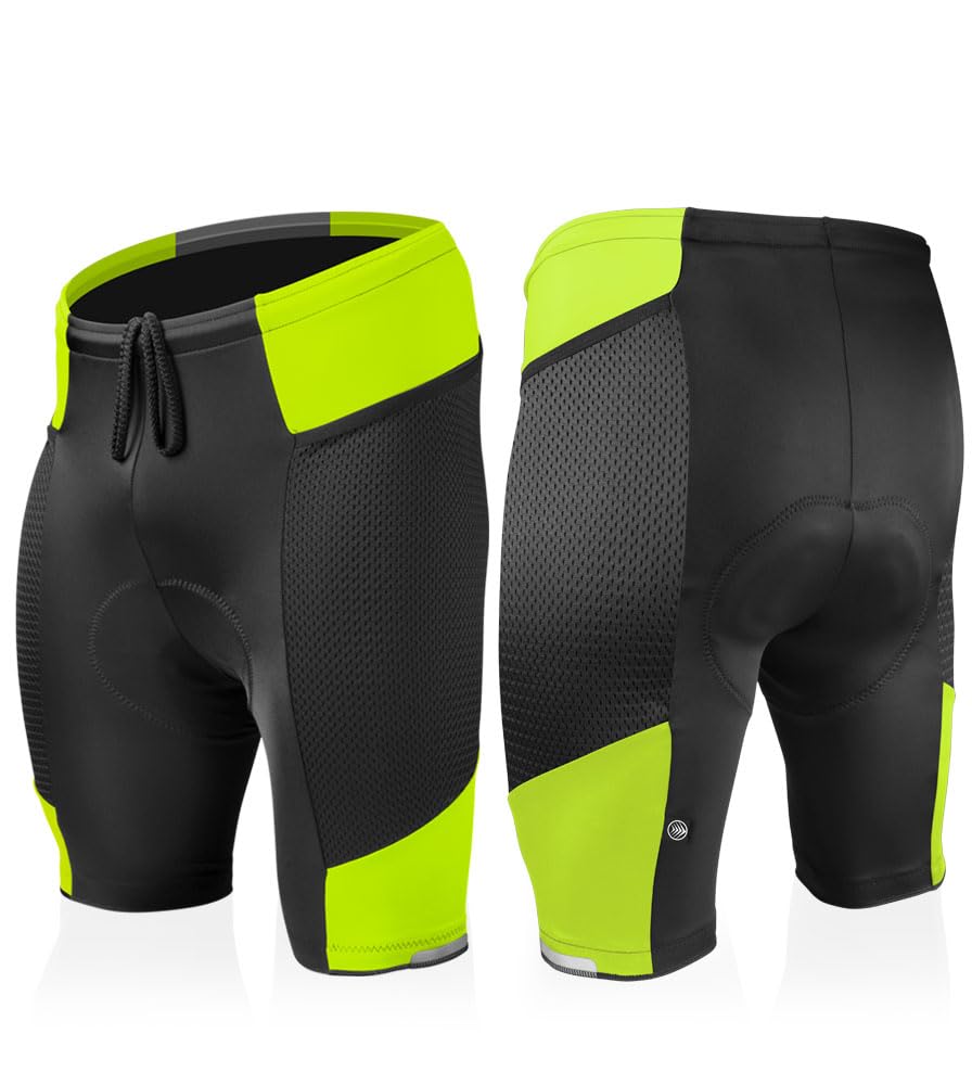 Men's Gel Touring Padded Bike Shorts with Innovative Mesh Pockets - Made in USA - Perfect for Cycling, Commuting & Outdoor Adventures
