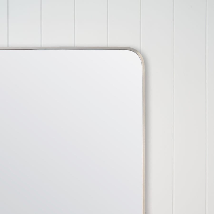 Rectangular Wall Mirror with Warm Brushed Nickel Frame - Perfect for Bathroom, Bedroom, and Entryway Décor