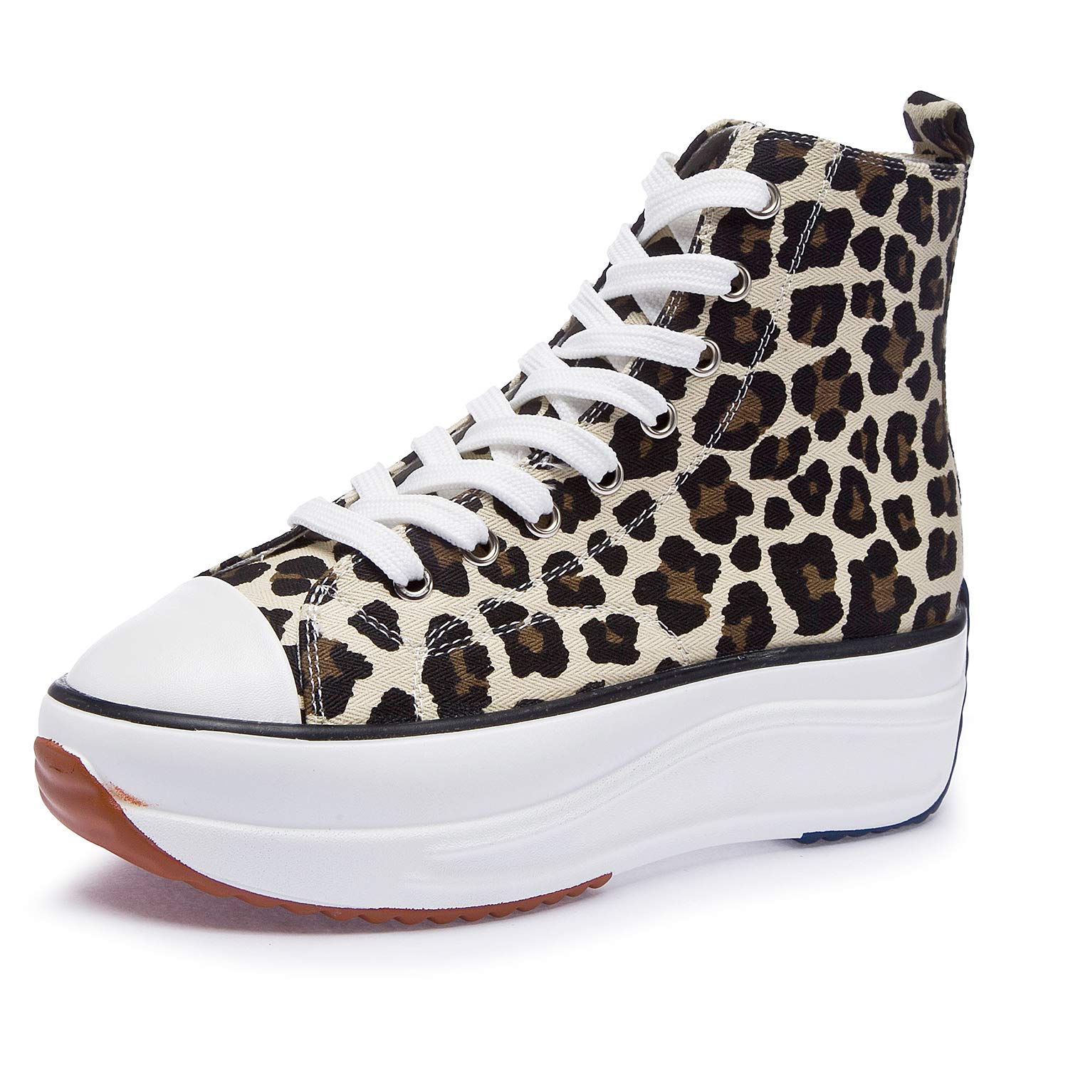 Women's Fashion Canvas High-Heeled Sneakers - Comfortable Walking Shoes with Platform Wedge Heel for Casual Wear | Perfect for Office, Dating & Daily Outfits