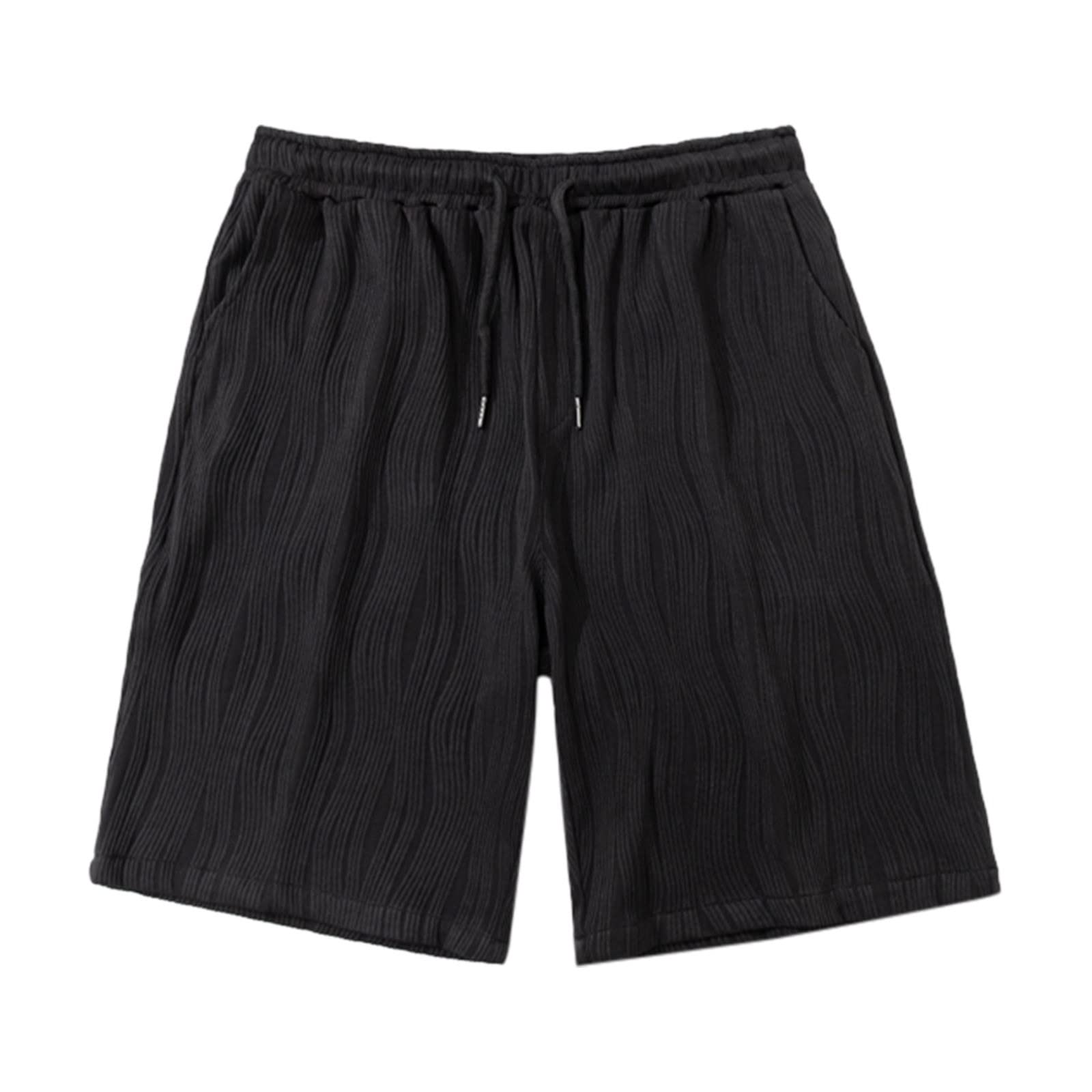 Men's Running Shorts - Breathable Elastic Waistband, Loose Fit Solid Color Athletic Shorts for Summer Jogging, Gym & Casual Wear