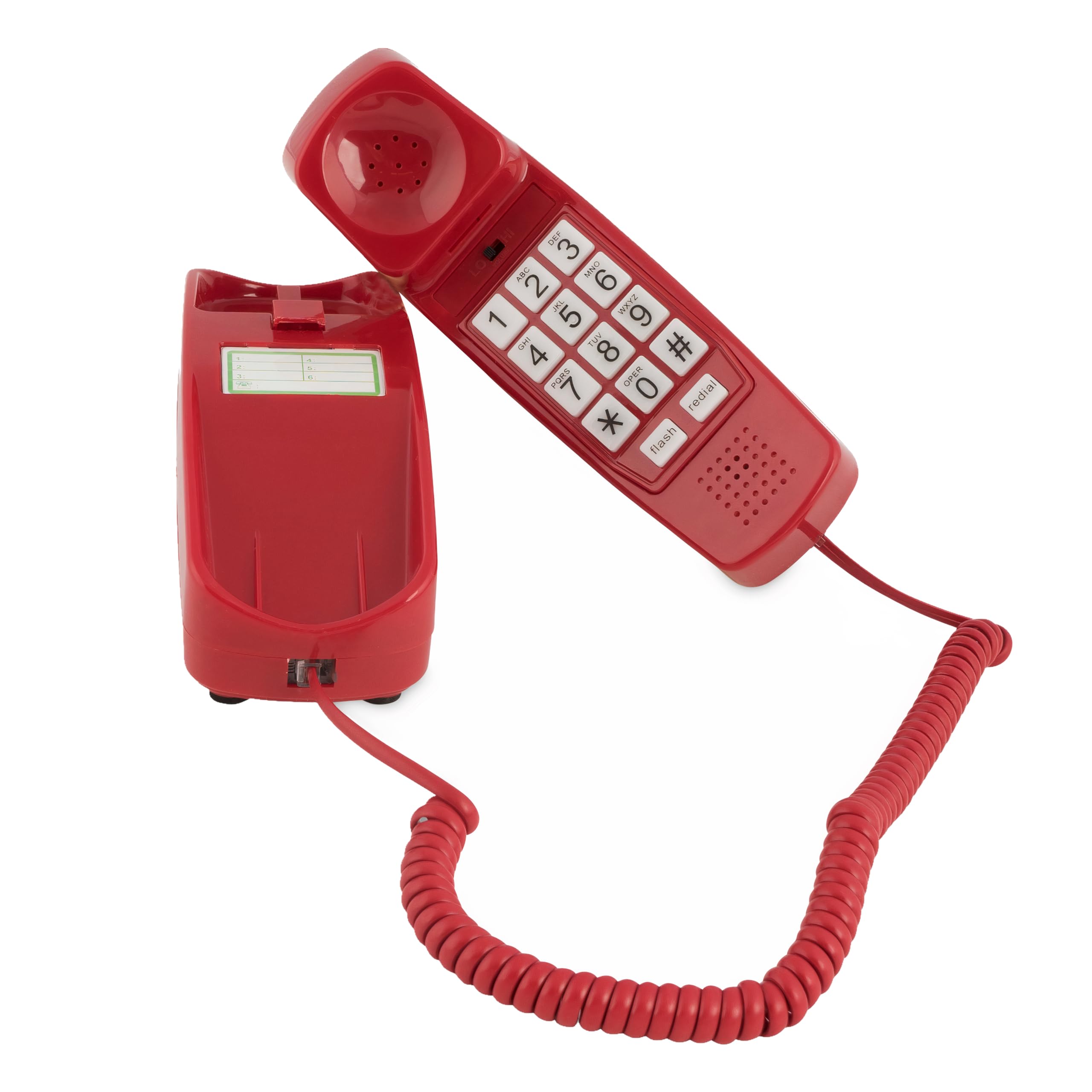 iSoHo Hearing Aid Compatible Phone - Easy-to-Press Buttons, Wall Mountable, Adjustable Volume & Ringer with Lighted Keypad - Perfect for Seniors & Arthritis Sufferers - Crimson Red