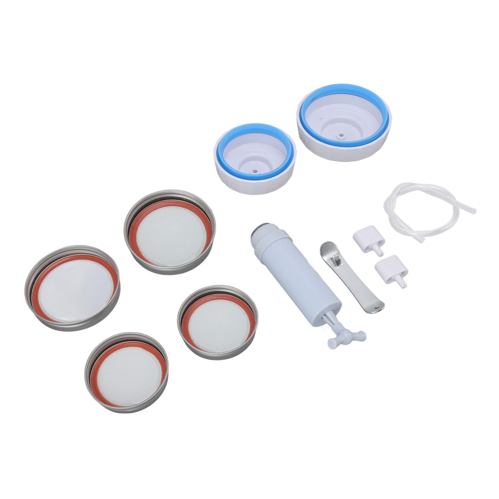 GLOGLOW Vacuum Sealing Kit for Mason Jars - BPA Free, Dishwasher Safe Food Storage Containers - Preserve Freshness for Sauces, Jams, Pickles & More - Perfect for Meal Prep, Pantry Organization & Long-Term Food Preservation