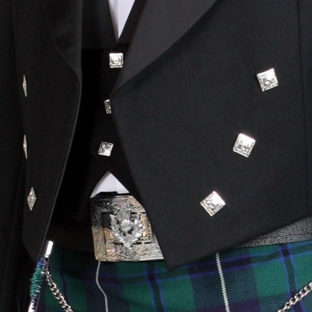 Men's Black Prince Charlie Wedding Kilt Jacket with Coatee Vest - Formal Scottish Highland Attire for Weddings, Ceilidhs & Special Occasions