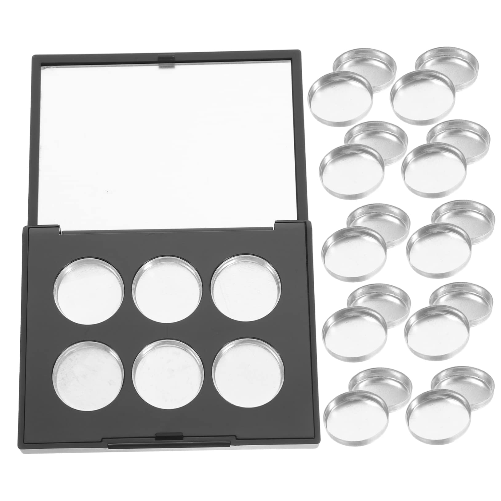 Minkissy 2-Pack Square Highlighter & Eyeshadow Palette - Travel Makeup Storage Containers for Lipstick, Toiletries & Cosmetics | Portable Organizer for Women's Travel Essentials & Beauty Supplies | Black