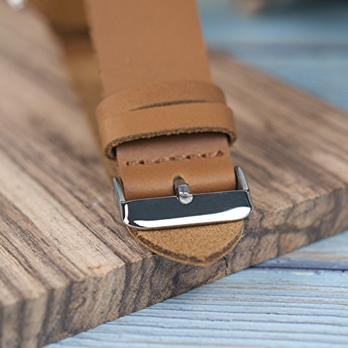 BOBO BIRD Men's Bamboo Wooden Watch - Black Genuine Leather Strap with 12 Holes, Minimalist Wood Grain Design for Casual & Sports Wear - Perfect for Outdoor Activities, Office & Everyday Use