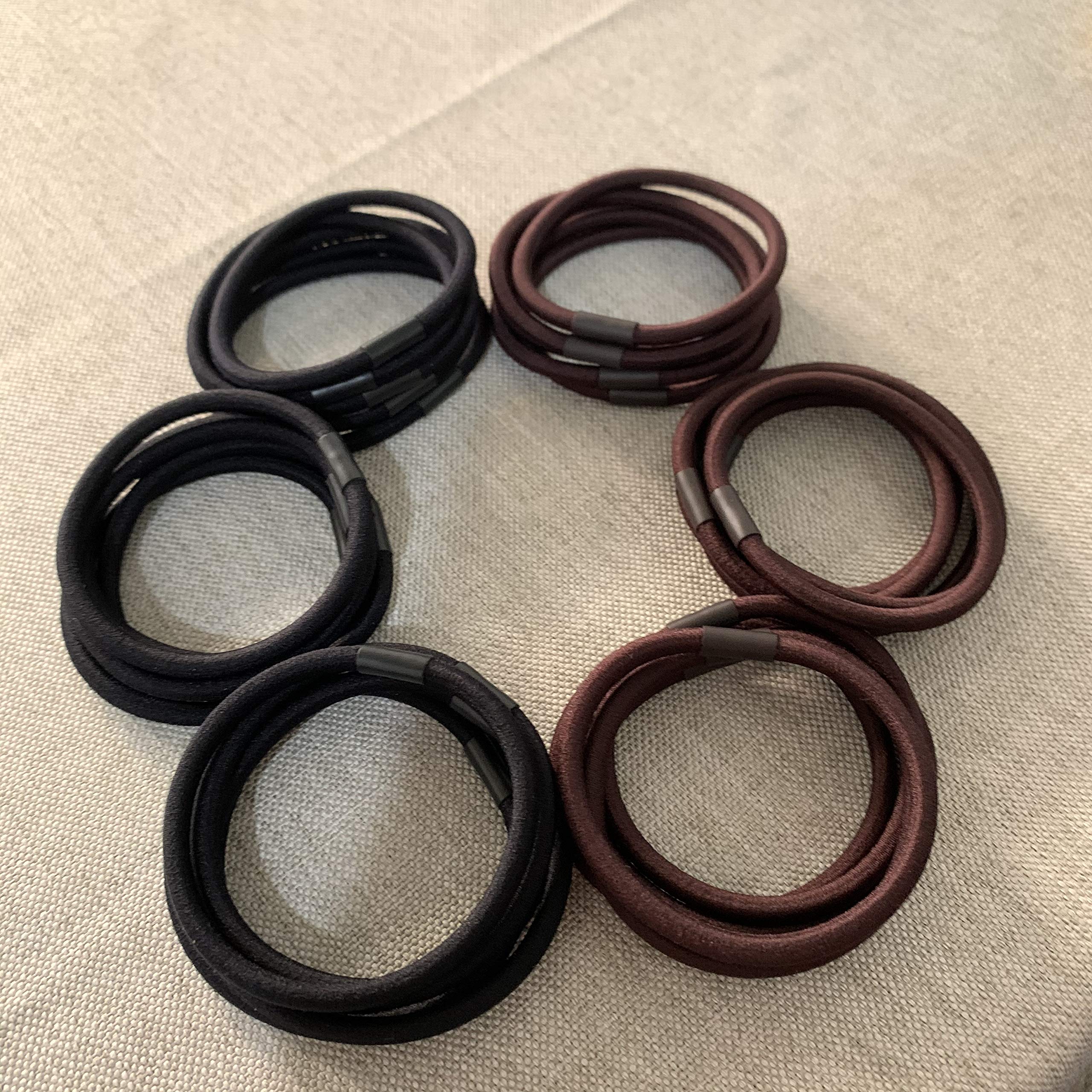 30 Pack Stretchy Hair Ties for Women & Girls - Soft Elastic Ponytail Holders for Thick Hair - Black & Brown Hair Rubber Bands (Perfect for Workouts, Yoga, School & Daily Styling)