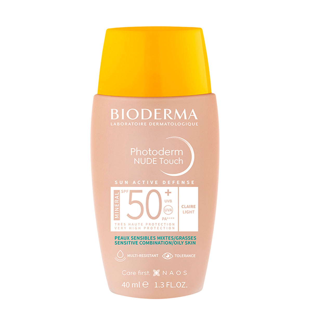 Photoderm NUDE Touch SPF 50+ Light Color Tinted Sunscreen - Oil-Free Daily Face Moisturizer with Broad Spectrum Protection for Sensitive Skin | Perfect for Beach, Outdoor Activities & Everyday Wear