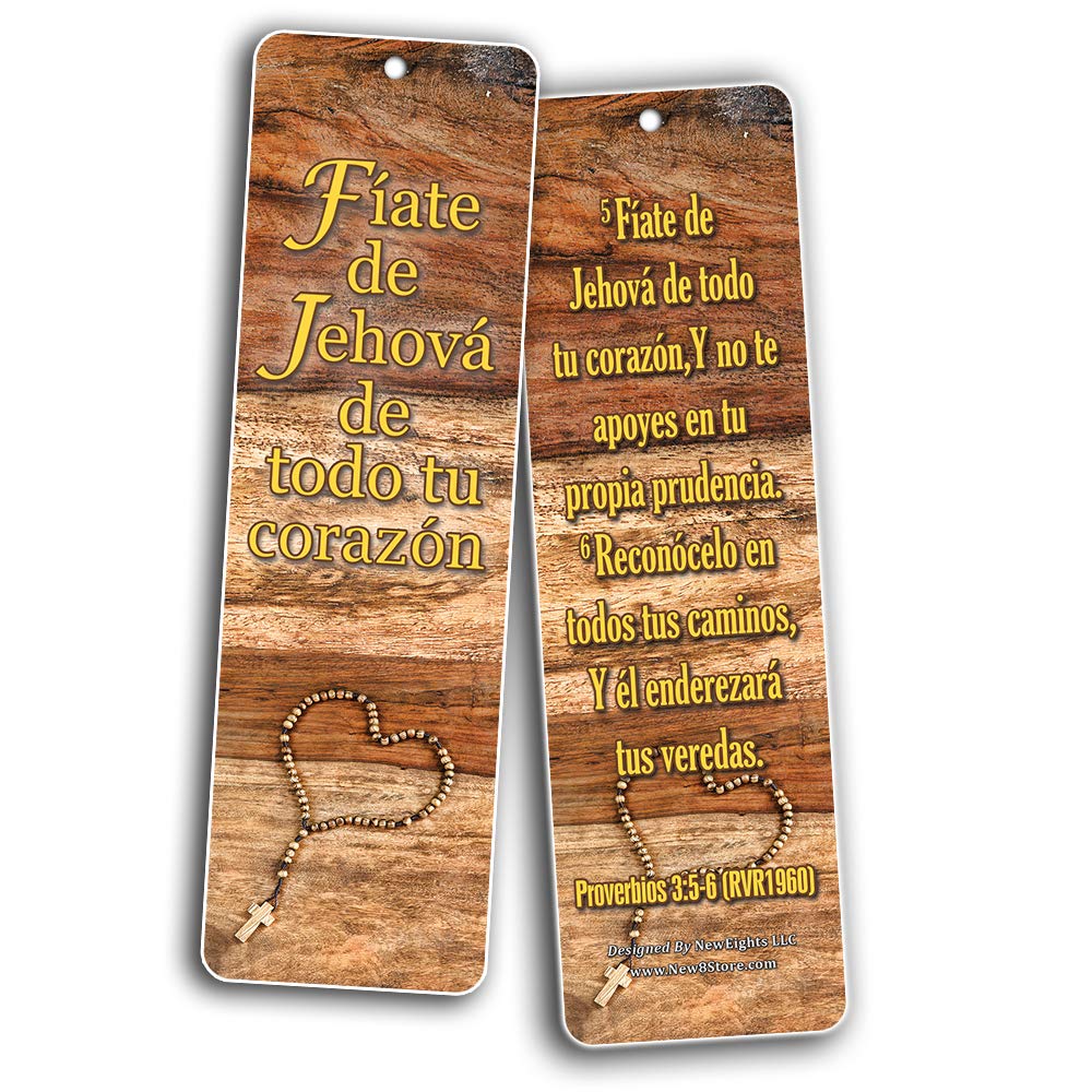 Spanish Bible Verse Bookmarks - 12-Pack Motivational Cards for Daily Reading