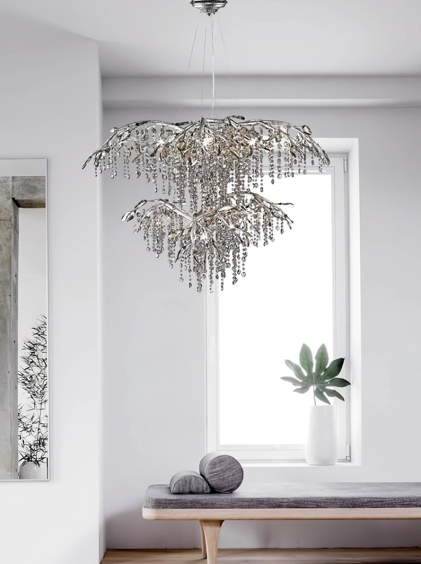 Elegant Autumn Twilight Chandelier - Modern Crystal Ceiling Light Fixture for Dining Room, Bedroom & Living Room Decor