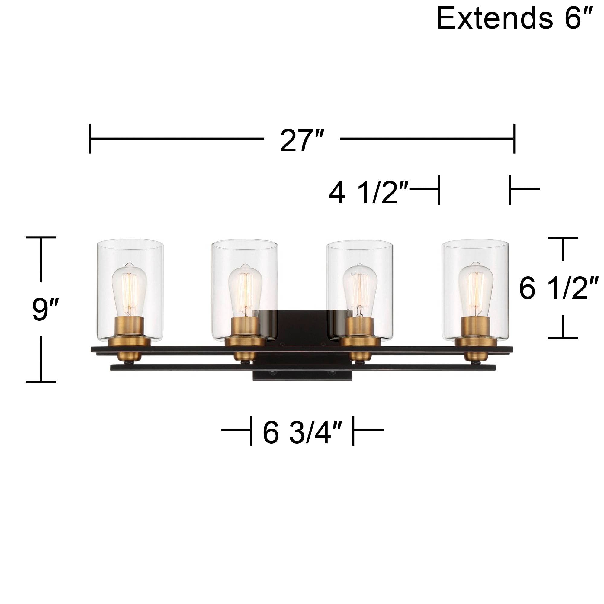 Possini Euro Design Demy Modern Industrial Wall Mount Light Fixture - Oil Rubbed Bronze & Gold Finish - 27