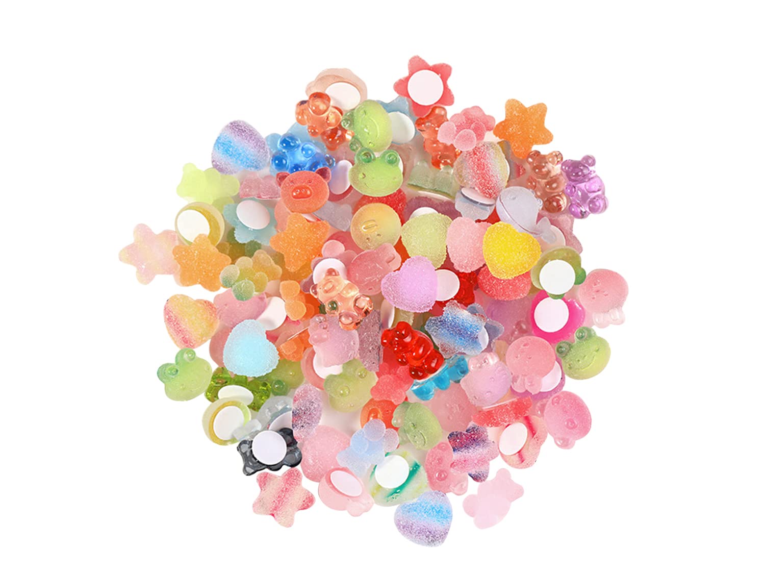 DIYOMR 100Pcs 3D Clear Resin Stickers for Big Belly Cups & Mugs - No Residue Removable Self-Adhesive Decals, Mixed Shapes for DIY Crafts, Photo Albums, Hair Accessories, Laptop & Home Decor - Perfect for Personalizing Tumblers, Scrapbooking & Gift Wrapping