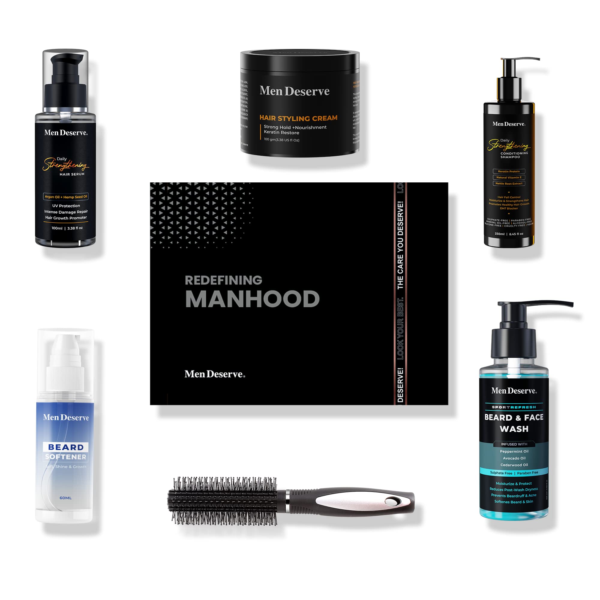 Premium Men's Grooming Kit - Hair & Beard Care Combo Set with Shampoo, Conditioner & Beard Oil for Daily Styling & Maintenance - Perfect Gift for Him