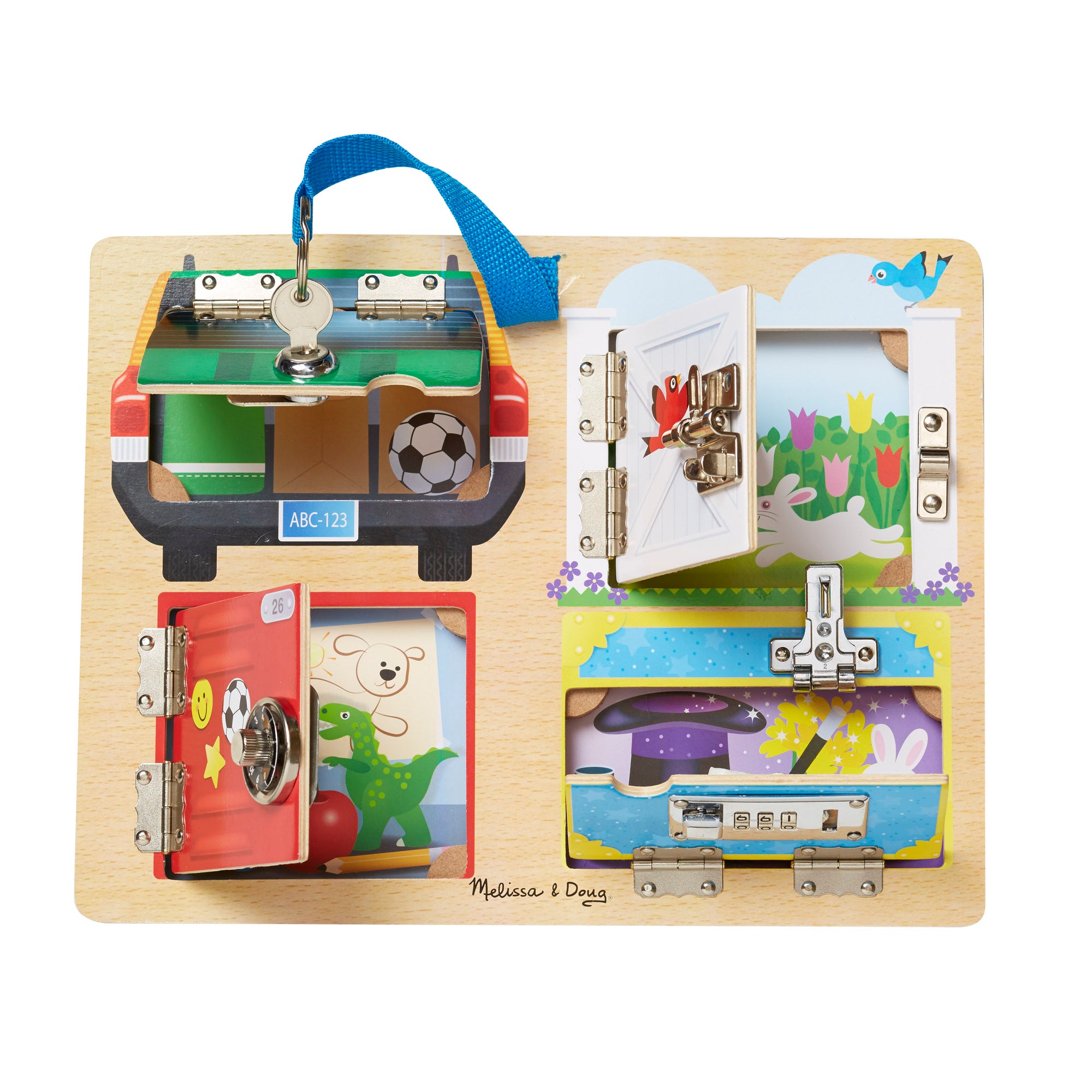 Wooden Locks and Latches Board - Montessori Learning Toy for Toddlers - Fine Motor Skills Development - Perfect for Preschool & Home Education