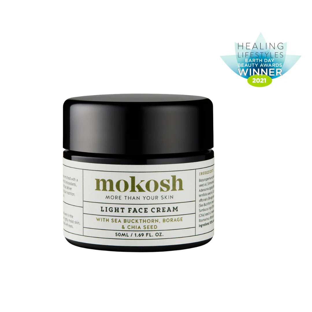 Mokosh Organic Light Face Cream 50ml - Hydrating & Nourishing Moisturizer for Dry & Sensitive Skin - Day & Night Use for Radiant Glow