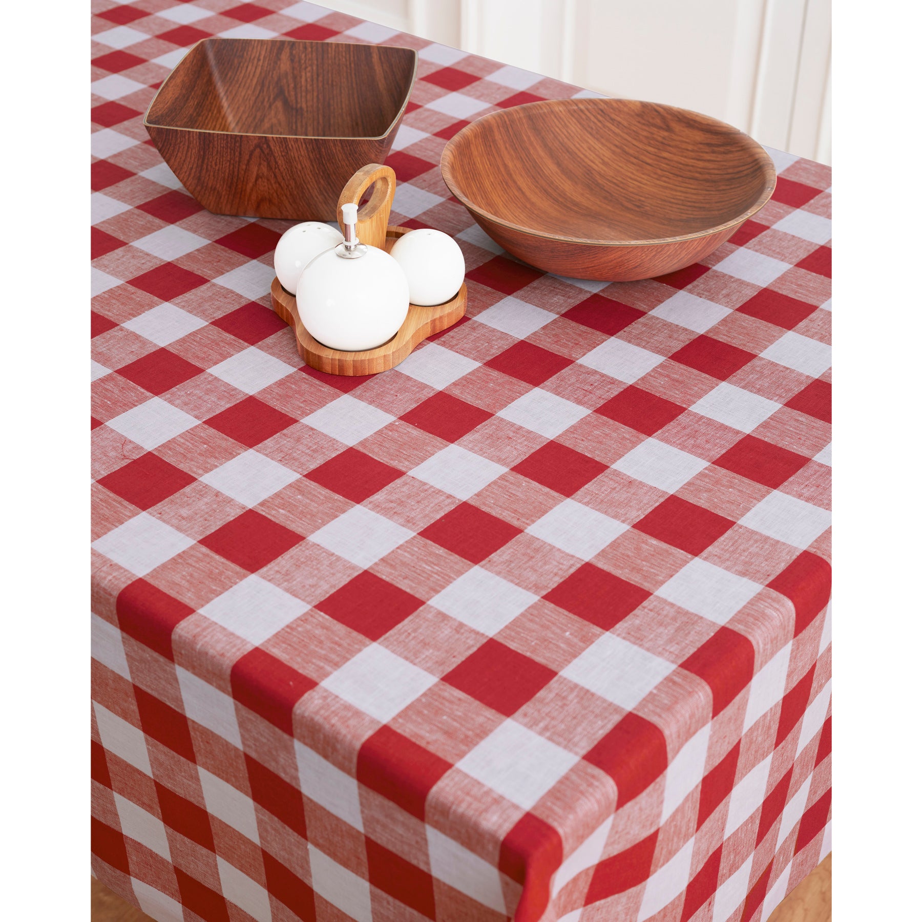 Buffalo Check Tablecloth - Red and Black Plaid Cotton Table Cover for Kitchen, Dining Room, and Picnic - Perfect for Holiday Decor and Outdoor Gatherings